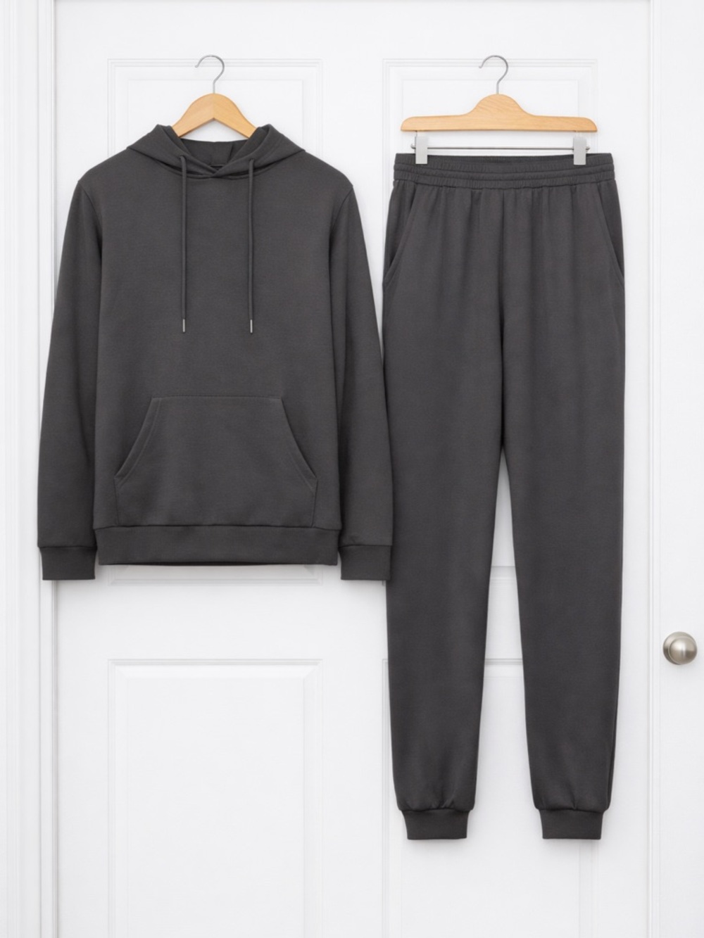 Men's Charcoal Gray Hoodie & Jogger Set Sz M